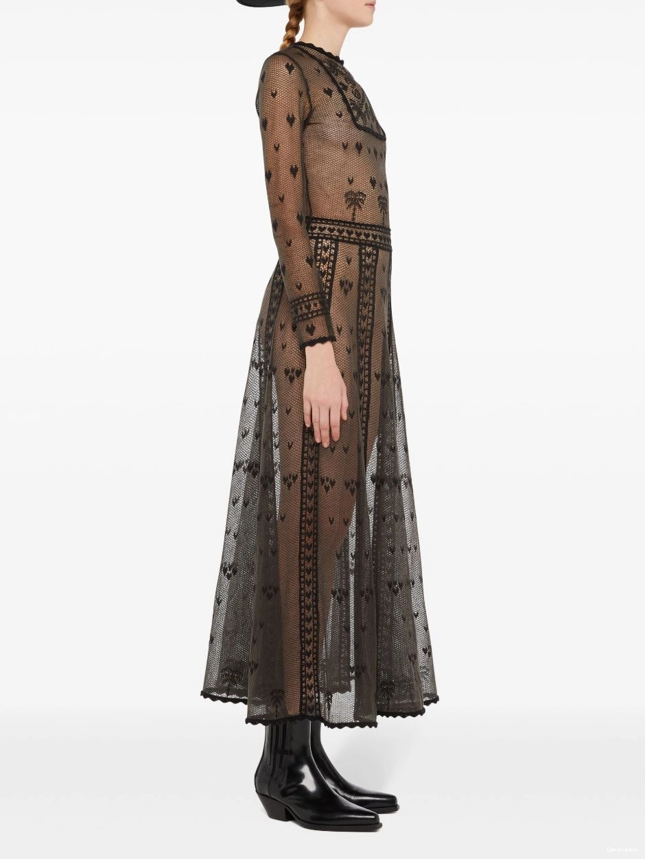 Affordable Women dress Alanui sheer embroidered 0521